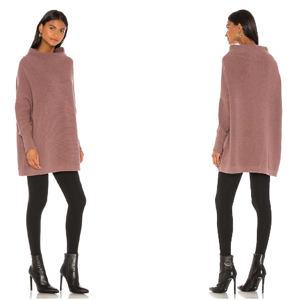 Free People Dusty Rose Cowl Neck Sweater